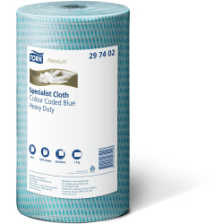 Tork Heavy Duty Cleaning Cloth Roll 45m 90 Sheets Blue Carton Of 4