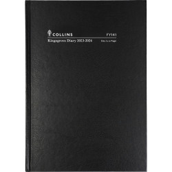 Collins Kingsgrove Financial Year Diary A4 Day To Page Black