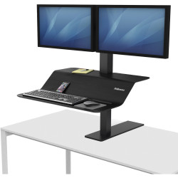 Fellowes Lotus VE Sit Stand Workstation Dual Monitor Black