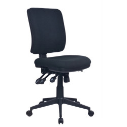 Aviator Task Chair High Back  No Arms With Seat Slide Black Fabric