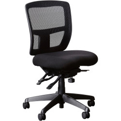 Miami II Mesh High Back Chair No Arms Black Mesh And Fabric Seat