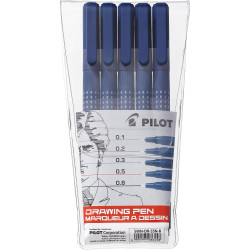 Pilot SWN-DR Drawing Pen Assorted Nibs Black Pack of 5