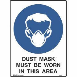 Brady Mandatory Sign Dust Mask 450x600mm Metal