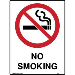 Brady Prohibition Sign No Smoking 450x600mm Polypropylene