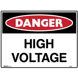Brady Danger Sign High Voltage 600W x 450mmH Metal White/Red/Black