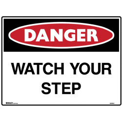 Brady Danger Sign Watch Your Step 600x450mm Polypropylene