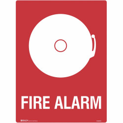 Brady Fire Sign Fire Alarm 450x600mm Polypropylene