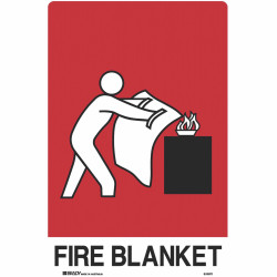 Brady Fire Sign Fire Blanket 300W x 450mmH Polypropylene White/Red/Black
