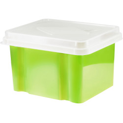 Italplast 32 Litre Plastic Suspension File & Storage Box Lime Base Clear Lid