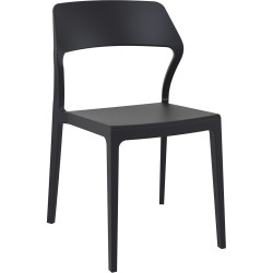 Snow Hospitality Dining Chair Heavy Duty Indoor Outdoor Use Stackable Polypropylene Black