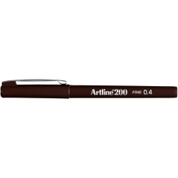 Artline 200 Fineliner Pen Fine 0.4mm Dark Brown Pack Of 12