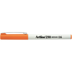 Artline 210 Fineliner Pen Medium 0.6mm Orange Pack Of 12