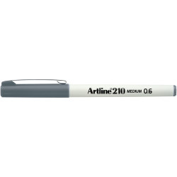 Artline 210 Fineliner Pen 0.6mm Grey Pack Of 12