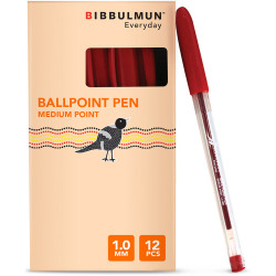 Bibbulmun Ballpoint Pen Medium 1mm Red Pack of 12