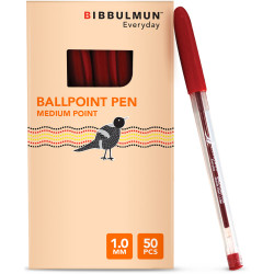 Bibbulmun Ballpoint Pen Medium 1mm Red Pack of 50