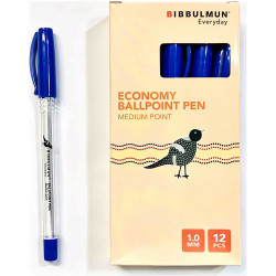 Bibbulmun Ballpoint Pen Economy Medium 1mm Blue Pack of 12