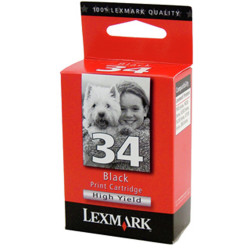 LEXMARK #34 BLACK CARTRIDGE High Yield Ink 475 pages