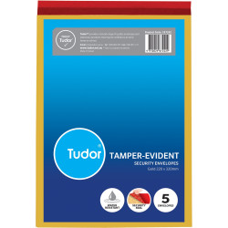 TUDOR TAMPER EVIDENT Security Envelope 220x320mm Pack of 5