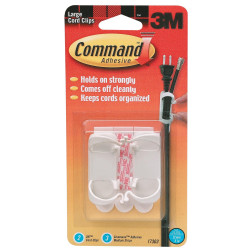 3M 17303 CORD CLIPS 2 Large Cord Clips 3 Strips
