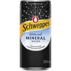 Schweppes Natural Mineral Water 200ml Cans Pack of 24