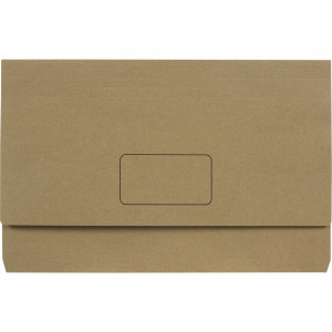 Marbig Enviro Slimpick Document Wallets Foolscap 100% Recycled Kraft Pack Of 10