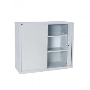 Rapidline GO Tambour Door Cupboard Includes 2 Shelves 1200W x 473D x 1200mmH White