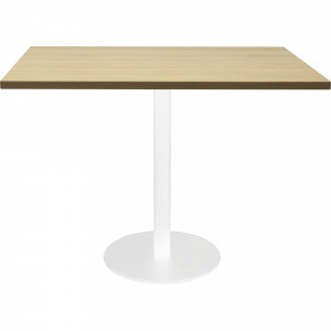 Rapidline Square Meeting Table 900W X 900D x 755mmH Oak Top White Base