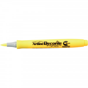 Artline Decorite Standard Markers Brush Nib Yellow Box Of 12