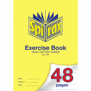 Spirax 104 Exercise Book A4 48 Page 18mm Dotted Thirds