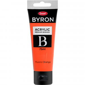 Jasart Byron Acrylic Paint 75ml Fluoro Orange