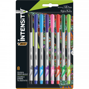 BIC Intensity Fineliners Medium Assorted Colours Pack of 8