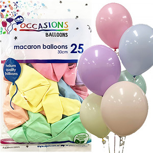 Alpen Occasions Balloons 30cm Macaron Pastel Assorted Colour Pack Of 25