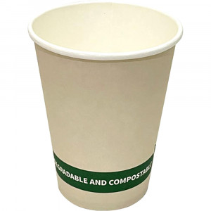 Writer Breakroom Earth Eco Recyclable Single Wall Paper Cups 12oz White Pack Of 50