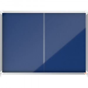 Nobo Enclosed Notice Board 1355 x 970mm Blue Fabric