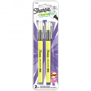 Sharpie Clear View Stick Highlighter Marker See Through Chisel Tip Yellow Pack of 2