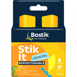 Bostik Stik It Repositional Glue Stik 25g Pack of 2