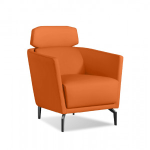 K2 Marbella Paterson Tub Chair With Headrest Orange PU Leather