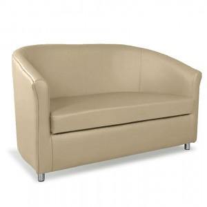 K2 Marbella Kelly Tub Chair 2 Seater 1210W x 680D x 760mmH Beige PU Leather