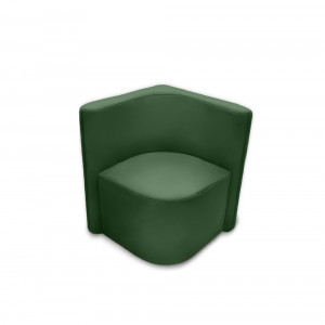 K2 Marbella Columbus Curved Square Corner Chair With Low Back Green PU Leather
