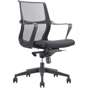 Chevy Boardroom Medium Back Chair With Arms Mesh Back Black Fabric Seat