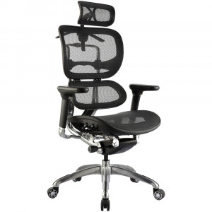 Ergo-1 High Back Executive Chair With Arms And Headrest Mesh Back Black