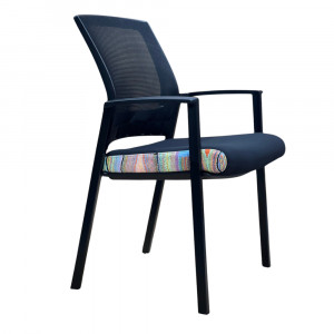 K2 Orange Dust Darwin Visitor Chair With Arms Mesh Back Black Rock Fabric Seat