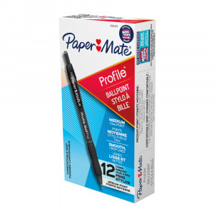 Paper Mate Profile Retractable Ballpoint Pen 1mm Black Box of 12
