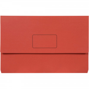 Marbig Slimpick Document Wallet Foolscap Manilla 30mm Gusset Red Pack Of 10