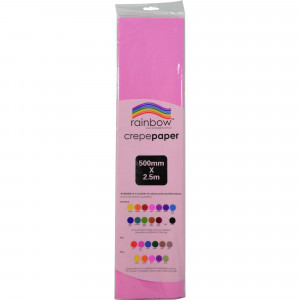 RAINBOW CREPE PAPER 500mm x 2.5m Pink Pack of 12