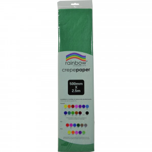 RAINBOW CREPE PAPER 500mm x 2.5m Emerald Pack of 12
