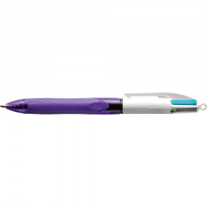 Bic 4 Colour Fashion Grip Ballpoint Pen Retractable Medium 1mm Box of 10