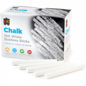 EC Chalk White Dustless Box of 100