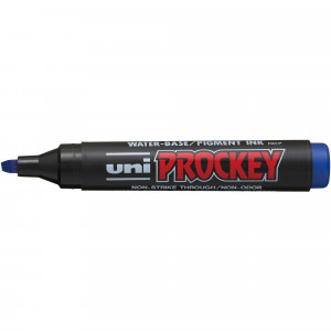 Uni PM126 Prockey Permanent Marker Chisel 5.7mm Blue Box of 12