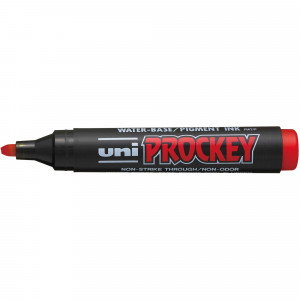 Uni PM126 Prockey Permanent Marker Chisel 5.7mm Red Box of 12